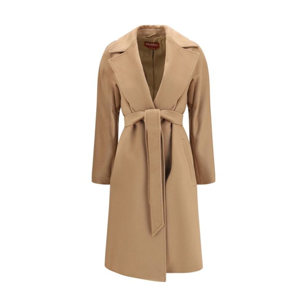 Max Mara Studio Women Wool Coat With Peak Lapels